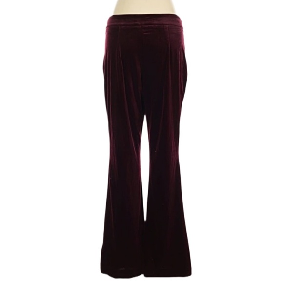 NWT! Size 10 Velvet Wide-Leg Pants in Deep Burgundy - Picture 6 of 14